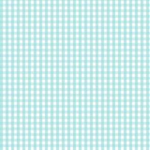 tiny gingham light teal