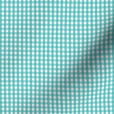 tiny gingham teal