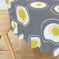 Contemporary Circles in white, gunmetal grey and yellow