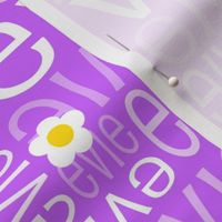 Personalised Name Fabric - Party Purple Daisies