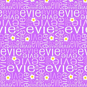 Personalised Name Fabric - Party Purple Daisies