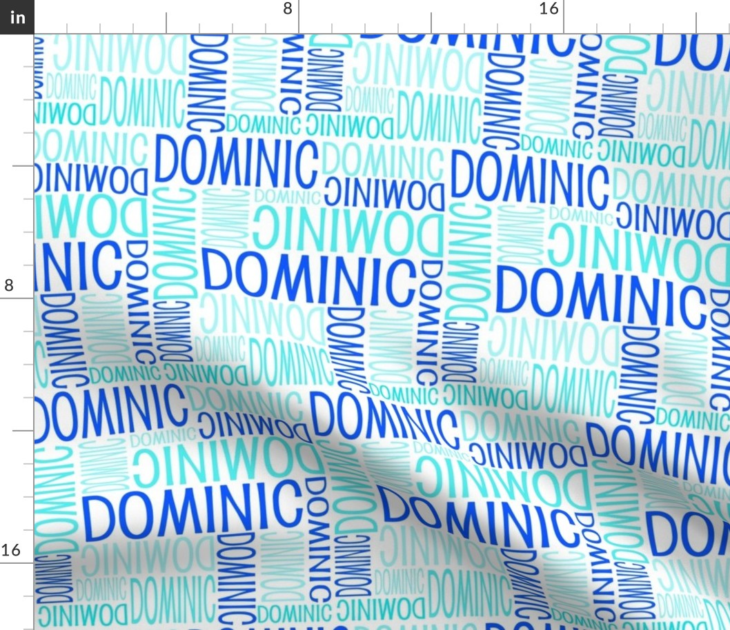 Personalised Fabric - Turquoise and Blue