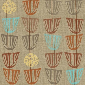 Pods and Seeds 2 on Linen