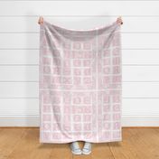 William Morris Alphabet Block Cheater Quilt ~ Pink & White