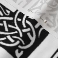 William Morris Alphabet Block Cheater Quilt ~ Black & White