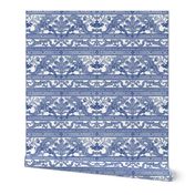 Parrot Damask ~ Border Strip ~ Willow Ware Blue & White