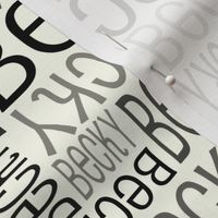 Personalised Name Fabric - Ivory and Black