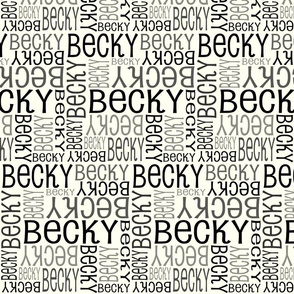 Personalised Name Fabric - Ivory and Black