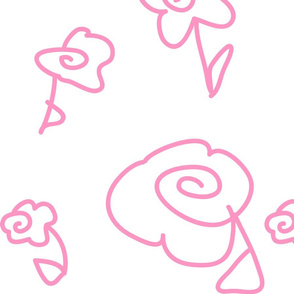 Mod Doodle Flowers Pink