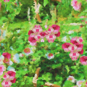 Painted Hollyhocks