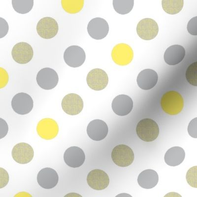 Polka Dot Charm yellow and gray