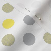 Polka Dot Charm yellow and gray