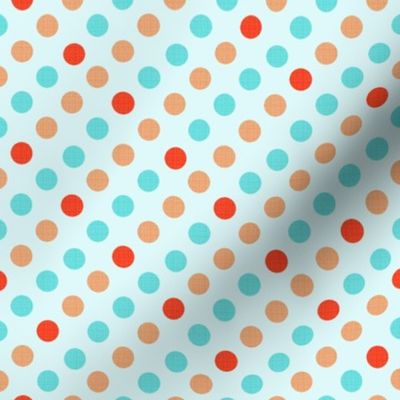 Polka Dot Fun, aqua background