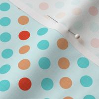 Polka Dot Fun, aqua background