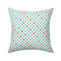 Polka Dot Fun, aqua background