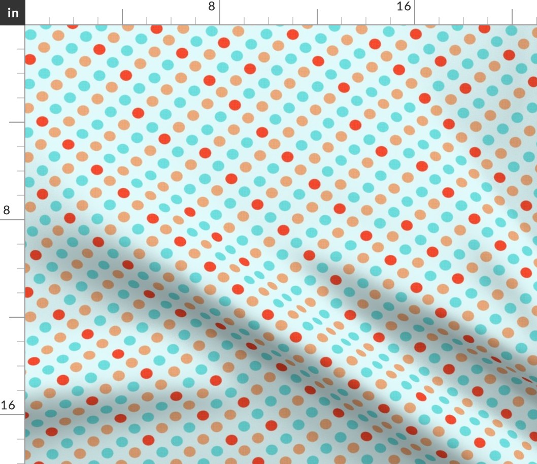 Polka Dot Fun, aqua background