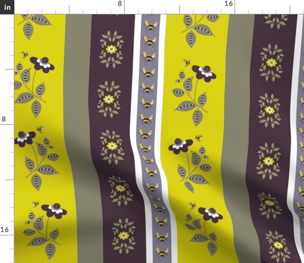 midsummer  floral stripe