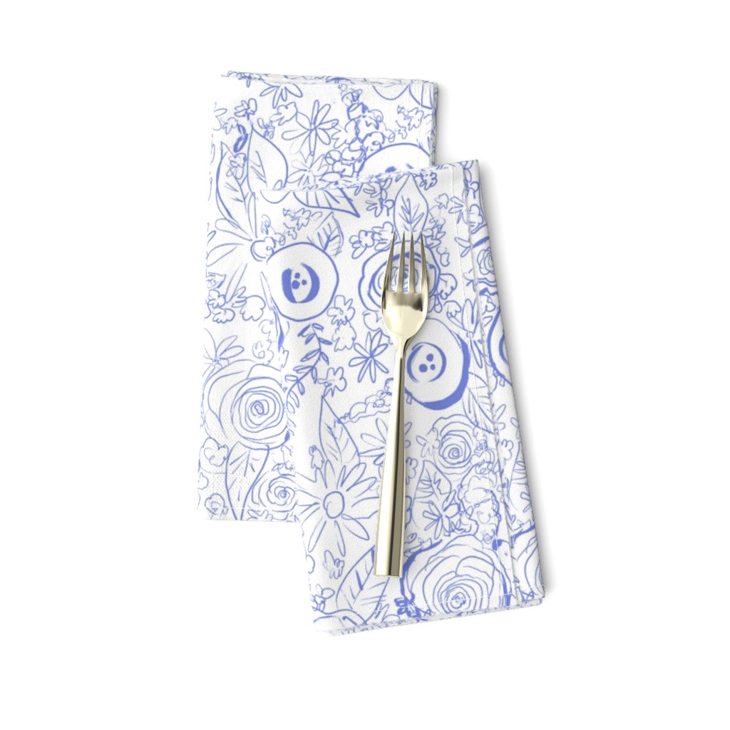 In The Garden Sketchy Floral // Periwinkle (Medium)