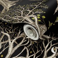 Spooky Trees in the Deep Black Forest- 4 X Fat Quarter Panels