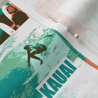 Surfing Old School Kauai Deep Teal
