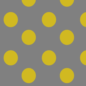 Mustard & Gray / Grey Medallion dots