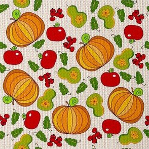 Fall harvest on a dotted background