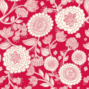 line_flowers_red