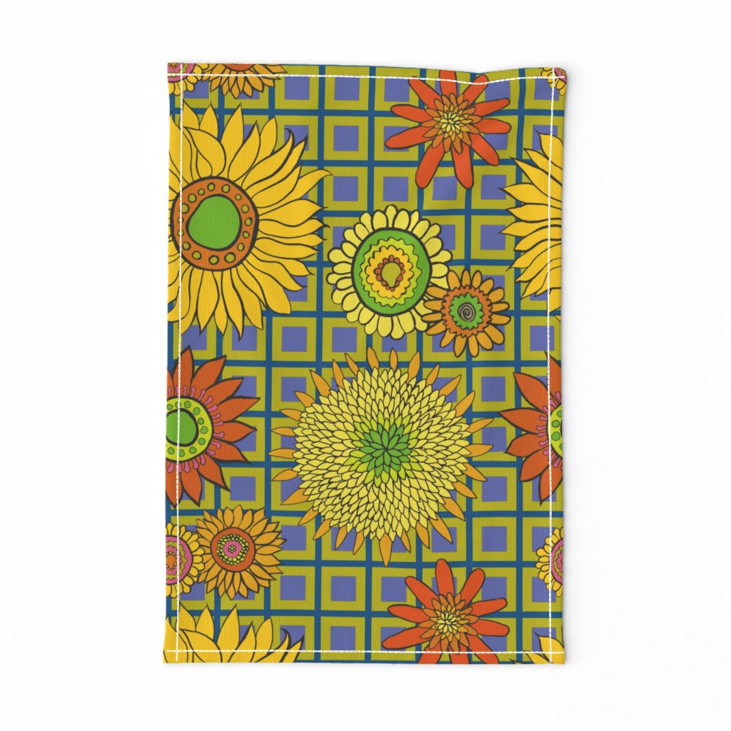 sunflower_fabric_chartreuse-blue-purple