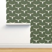 longhorn scallop sage green paisley