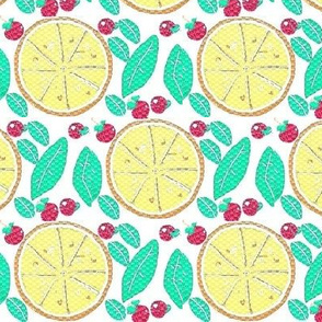 lemon,mint and cherry fruit