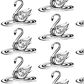 Inkblot Swan-A-Swimming