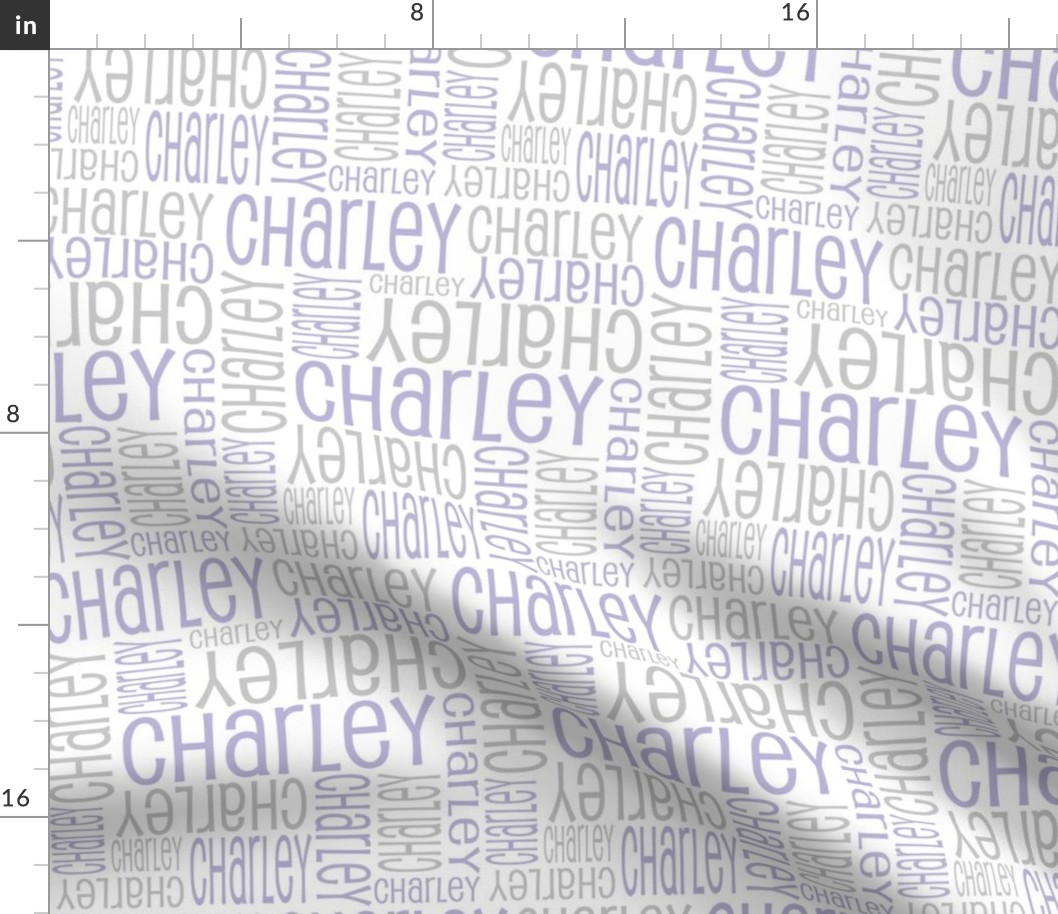 Personalised Fabric - Lt Purple and Grey