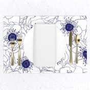 White Anemones - Navy