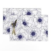 White Anemones - Navy