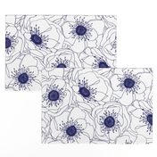 White Anemones - Navy