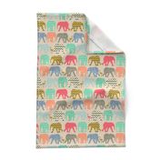 linen baby elephants and flamingos tiny