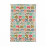 linen baby elephants and flamingos tiny