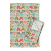 linen baby elephants and flamingos tiny