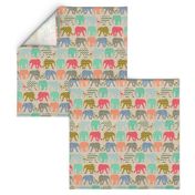 linen baby elephants and flamingos tiny