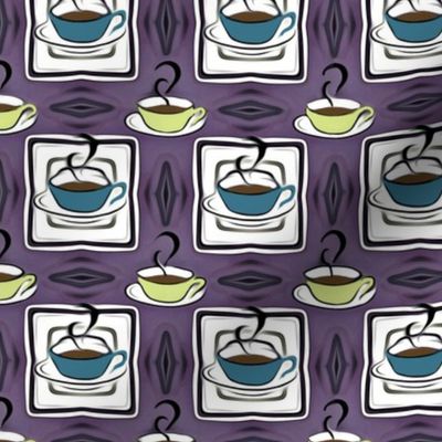 Vintage Coffee Cup Kitchy Pattern