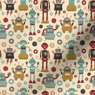 Retro Robots on Cream 