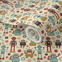 Retro Robots on Cream 