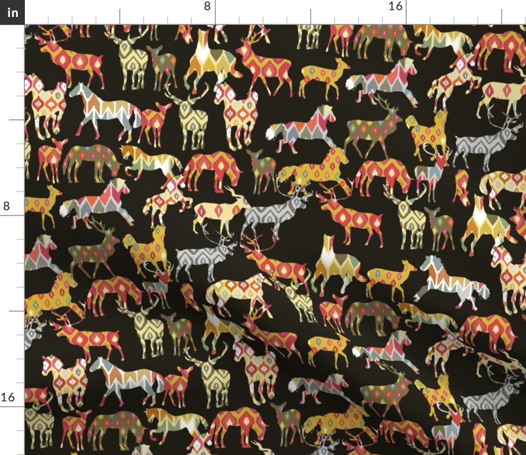 deer horse ikat party