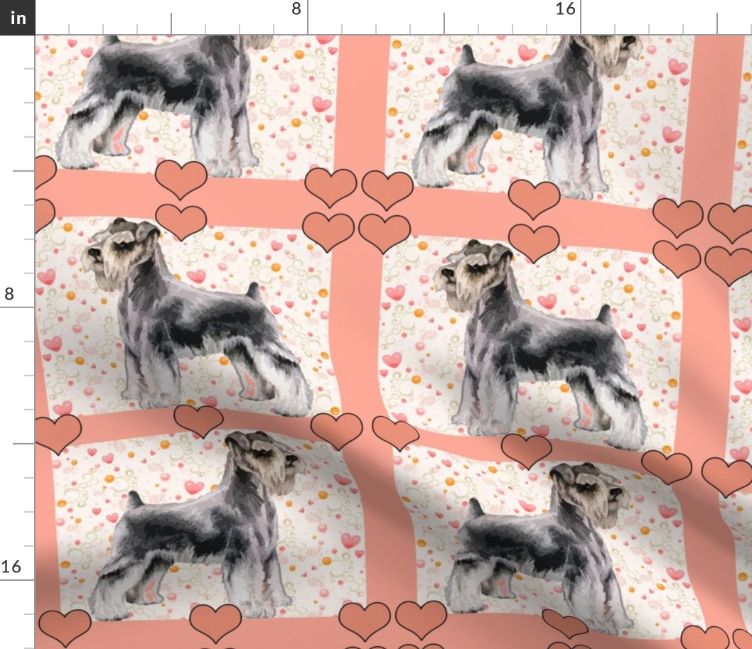 Miniature Schnauzer and Hearts