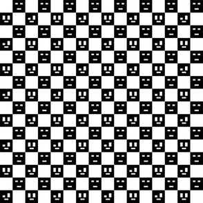 Checkered faces b&w