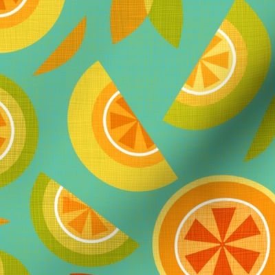 citrus on blue