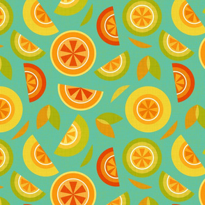 citrus on blue