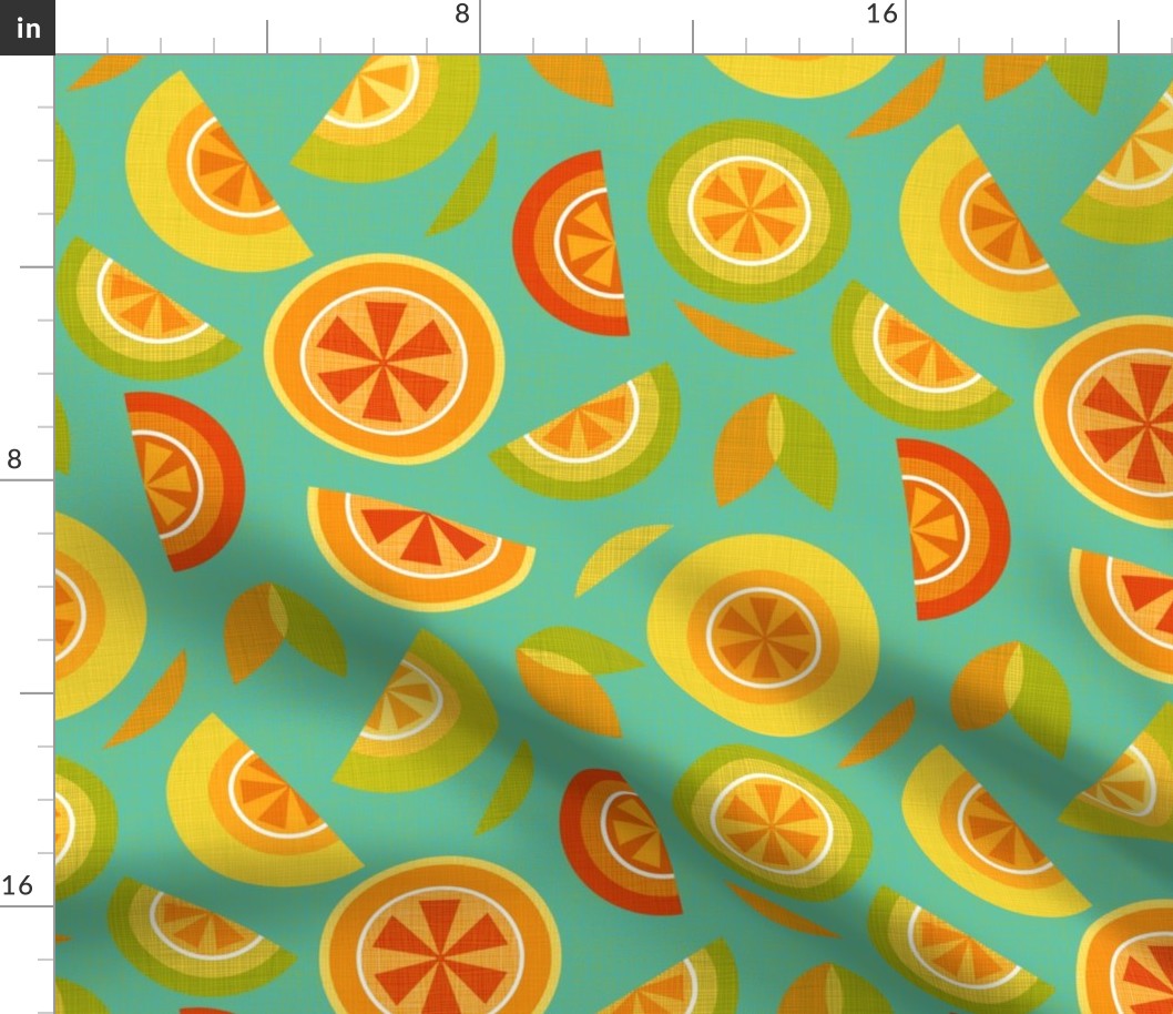 citrus on blue