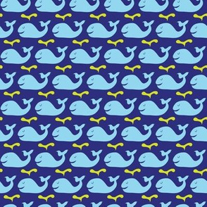 Happy whales -blue
