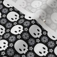 Skulls and grey flowers